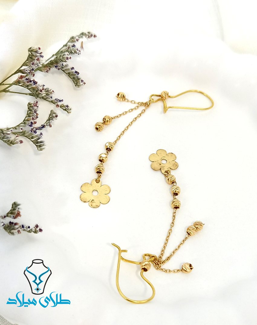 گوشواره طلا آویز آلبرنادو کد1 میلادزر