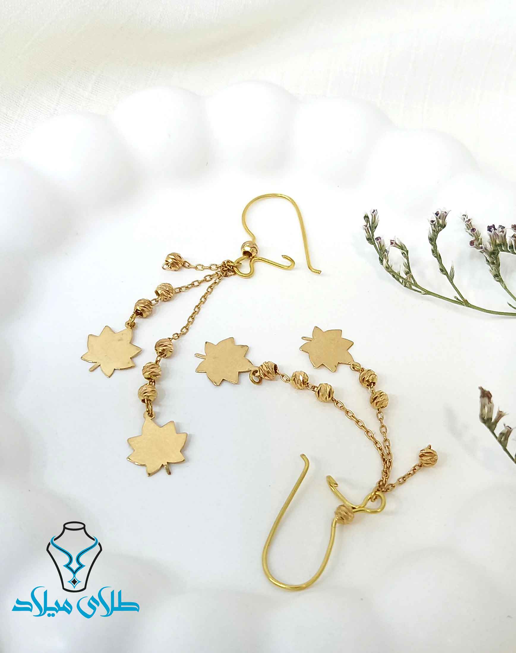گوشواره طلا آویز کد17 میلادزر
