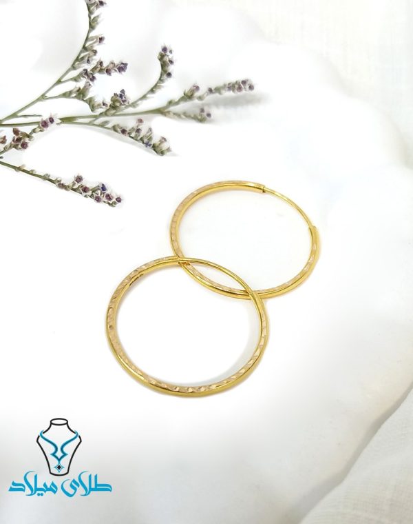 گوشواره حلقه ای کد15 طلا میلاد