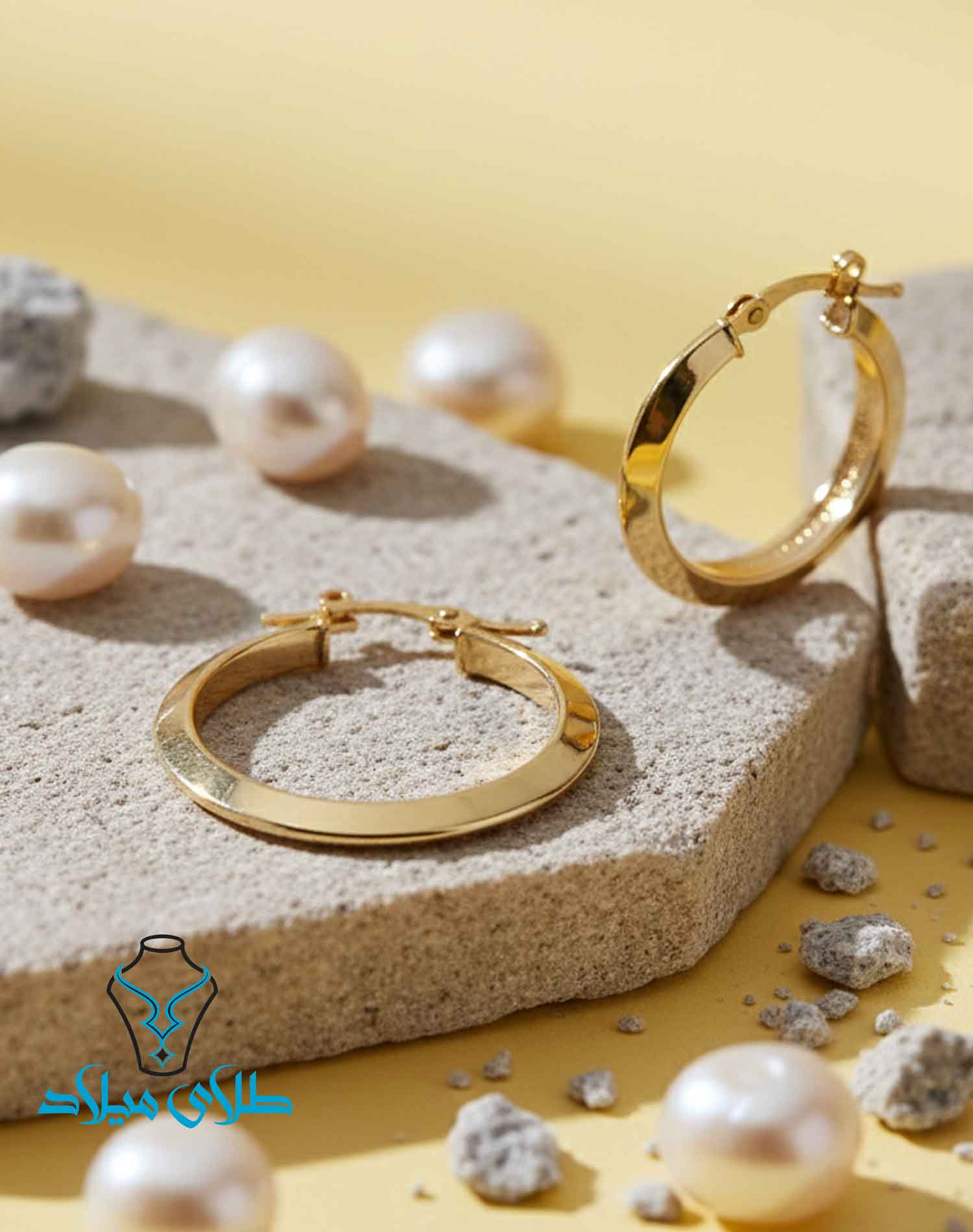 گوشواره حلقه ای طلا کد45 در گالری طلا میلاد