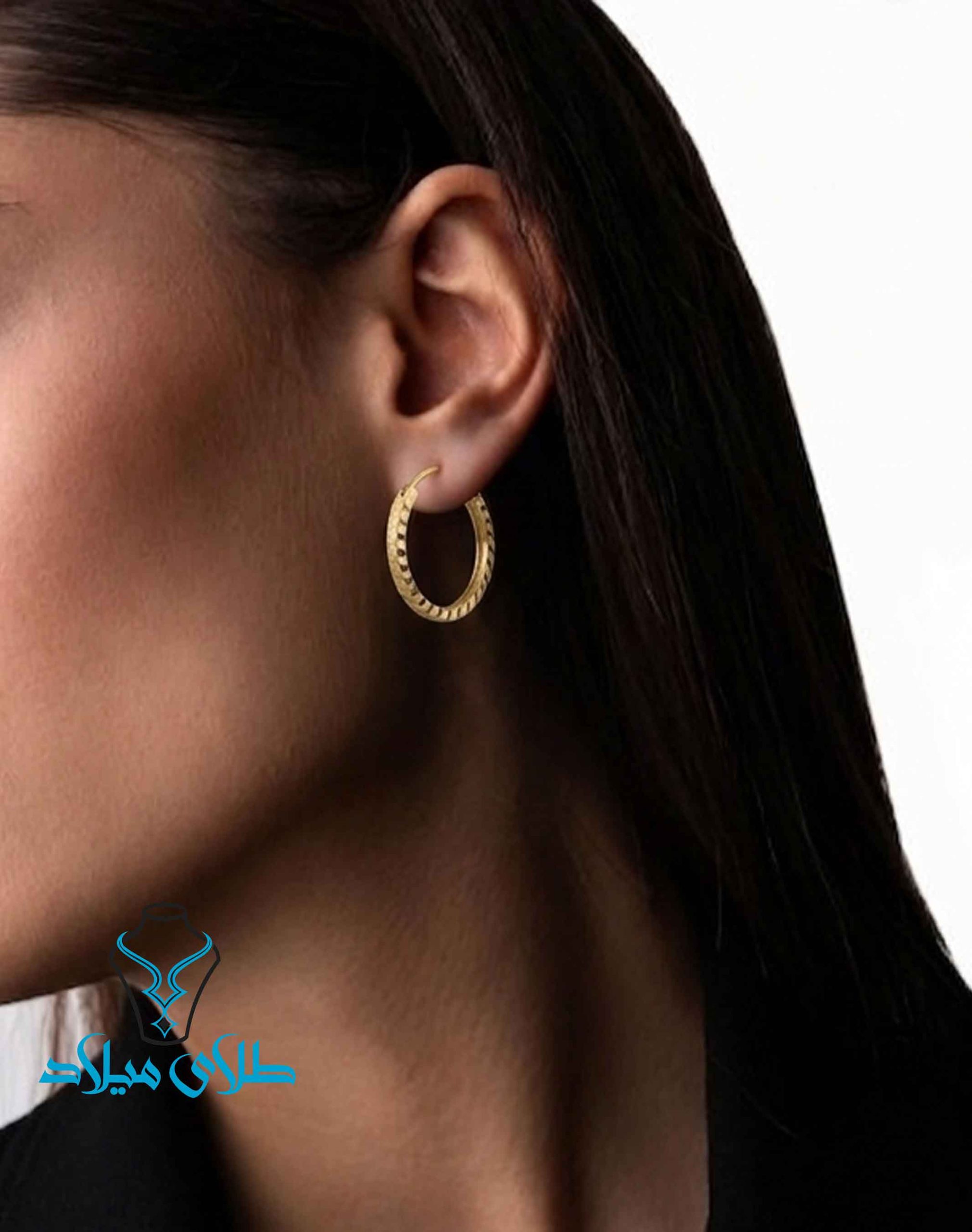 گوشواره حلقه ای طلا کد70