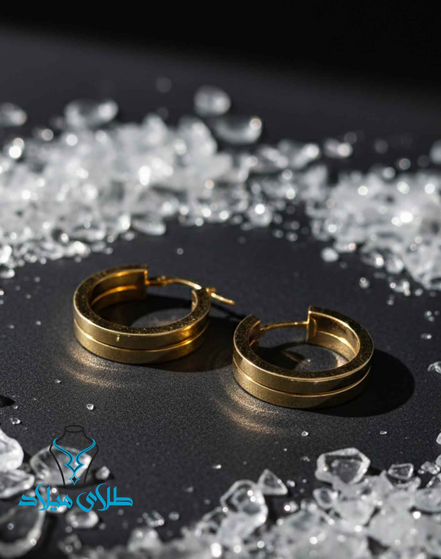 گوشواره طلا حلقه ای کد35 میلادزر