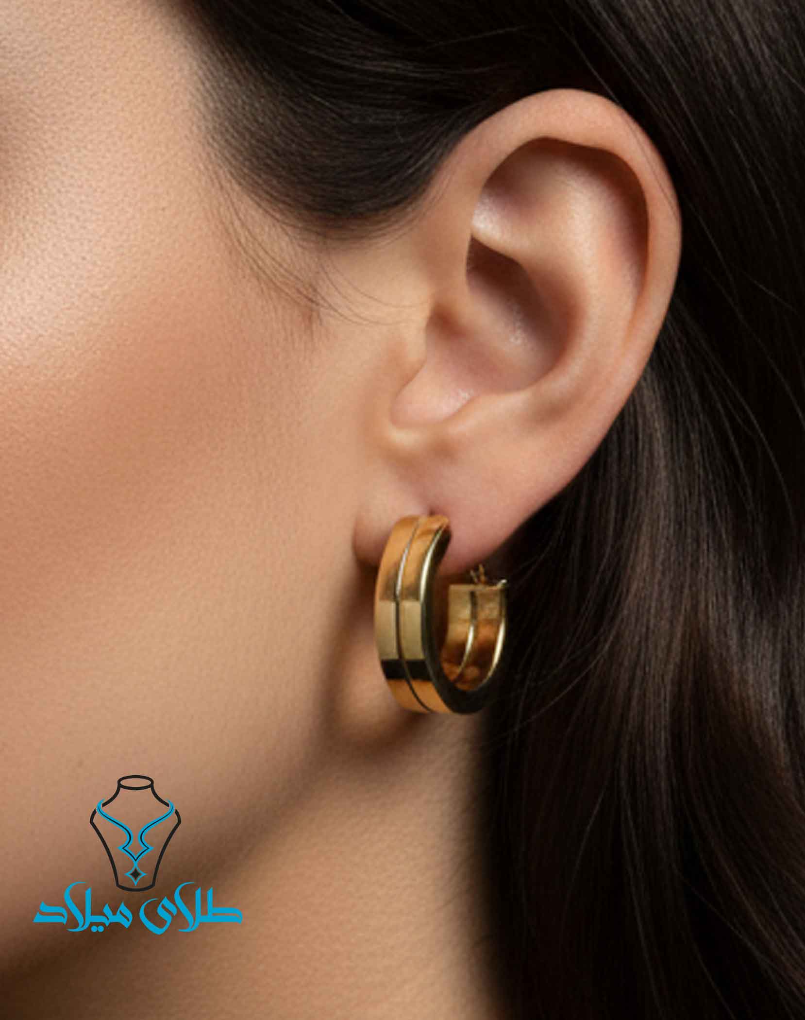 خرید گوشواره طلا حلقه ای کد35 از طلافروشی میلاد