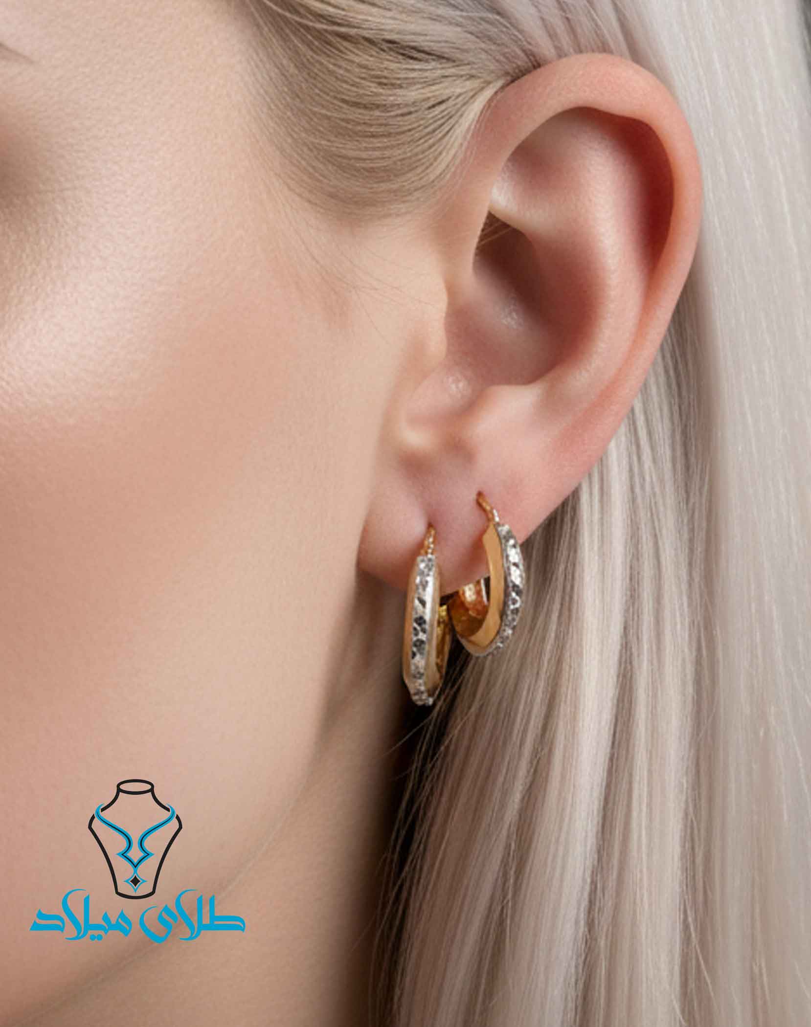 خرید گوشواره طلا حلقه ای کد37 طلای میلاد