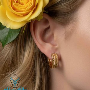 خرید گوشواره طلا حلقه ای کد38 طلای میلاد