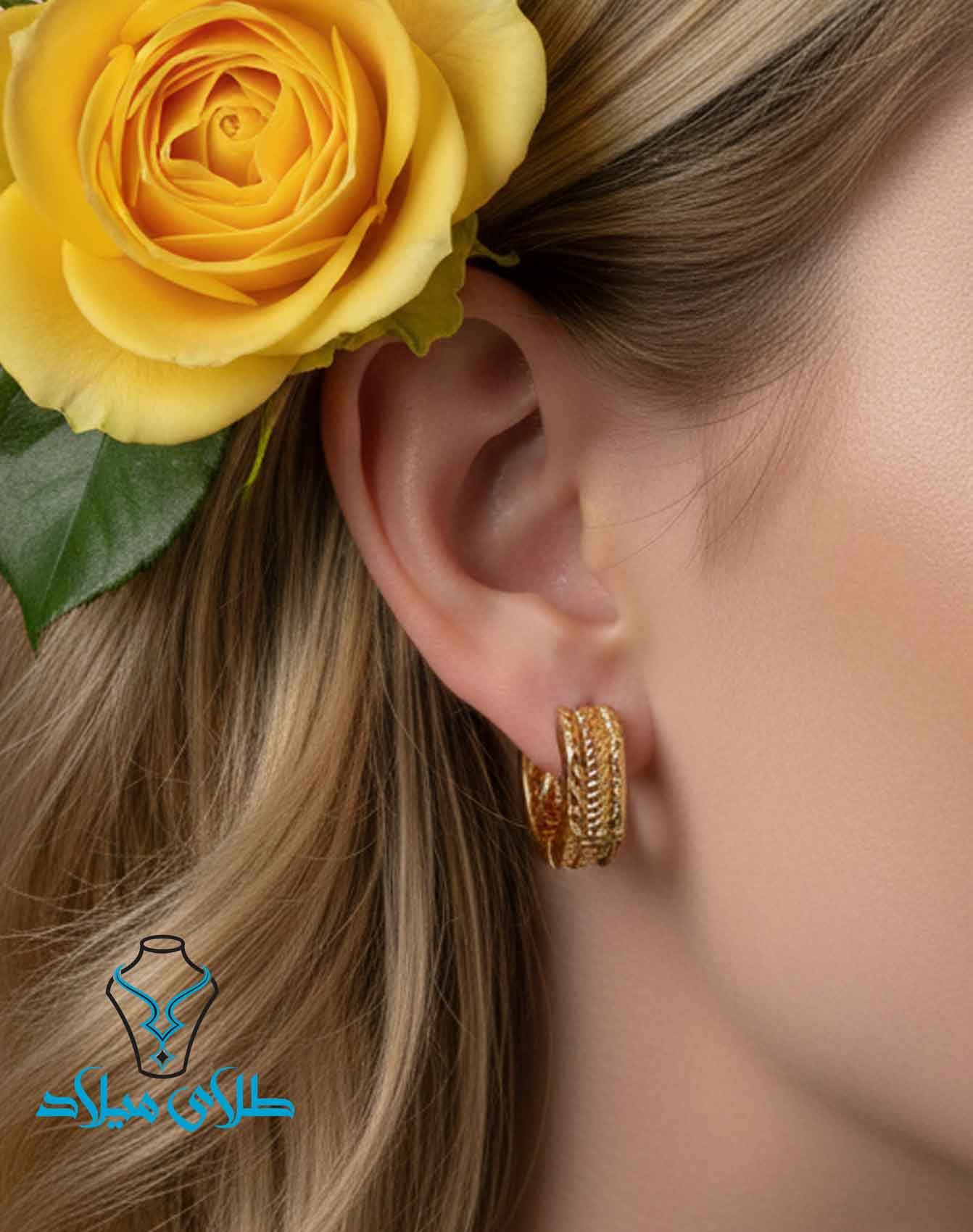 خرید گوشواره طلا حلقه ای کد38 طلای میلاد