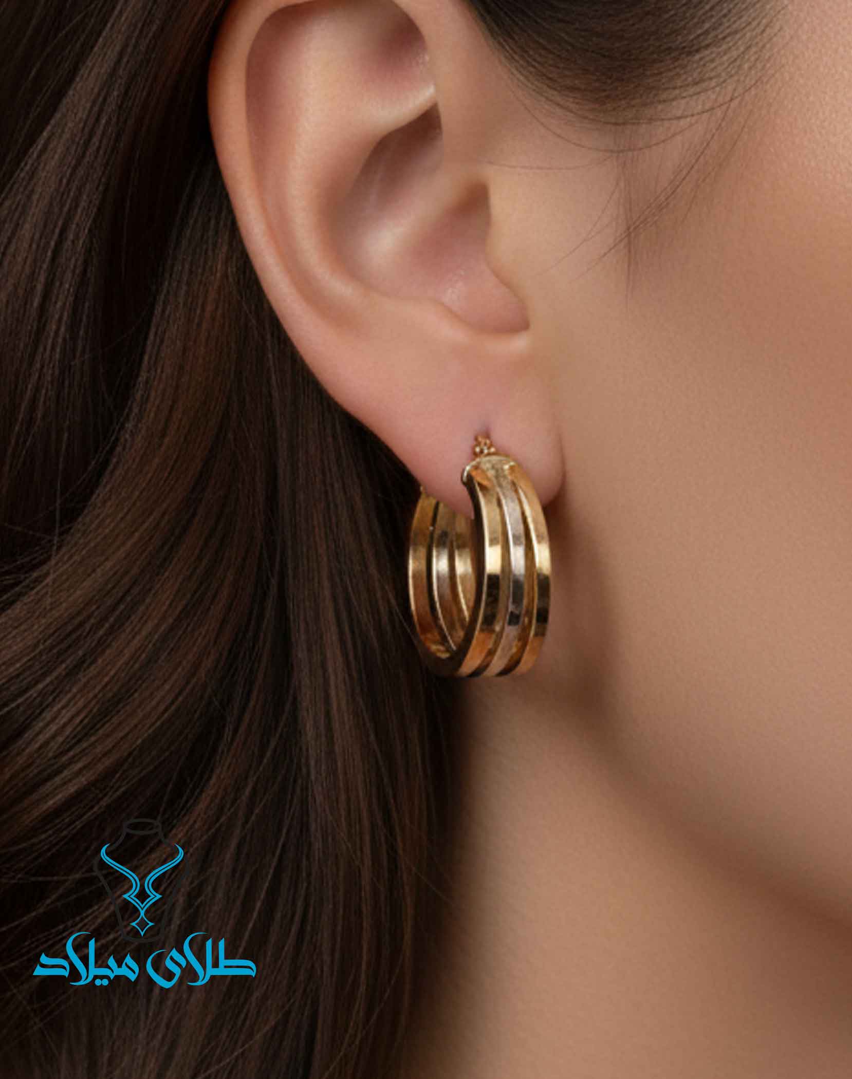 خرید گوشواره حلقه ای طلا کد46 از سایت میلادزر
