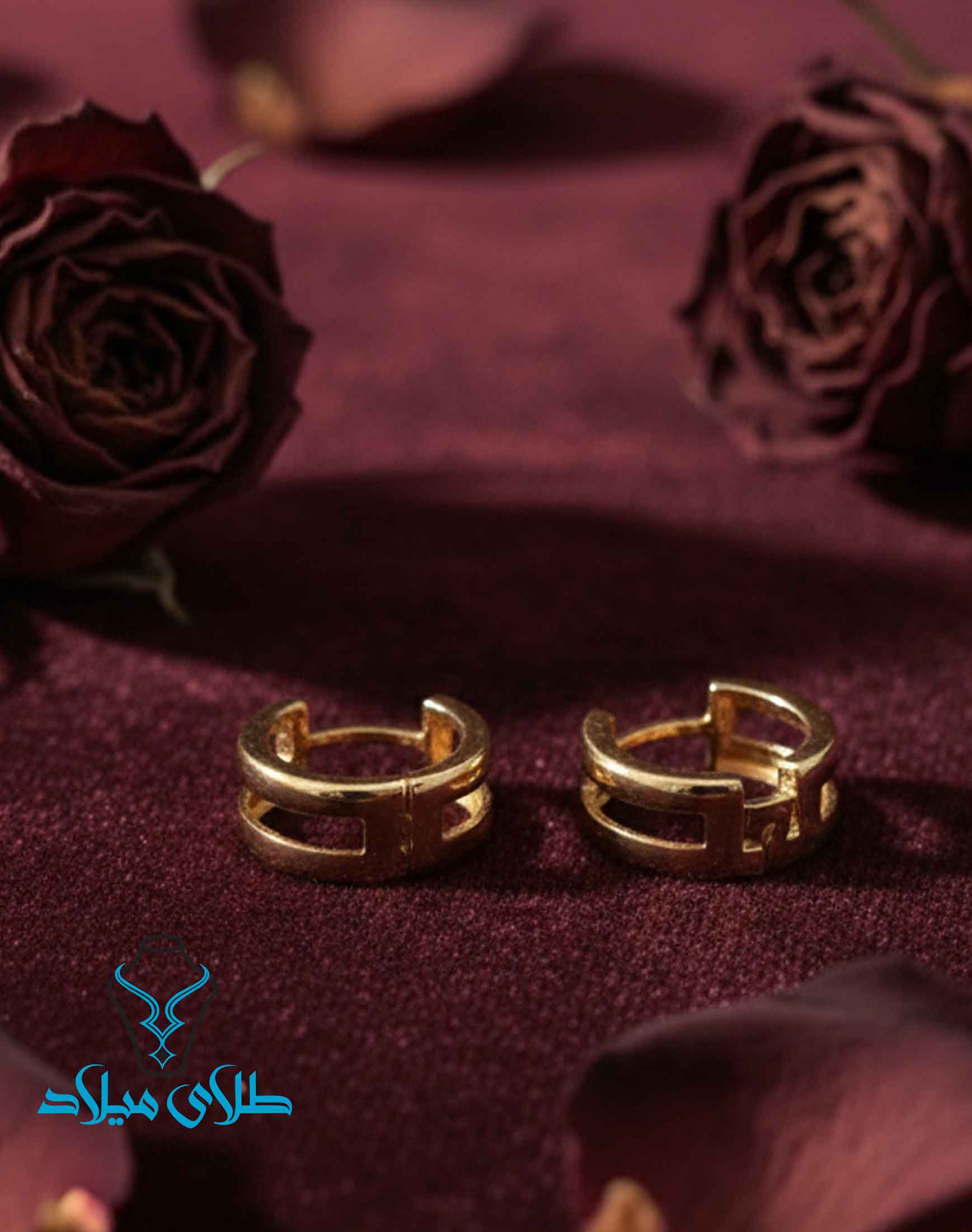 گوشواره حلقه ای طلا کد47 طلای میلاد