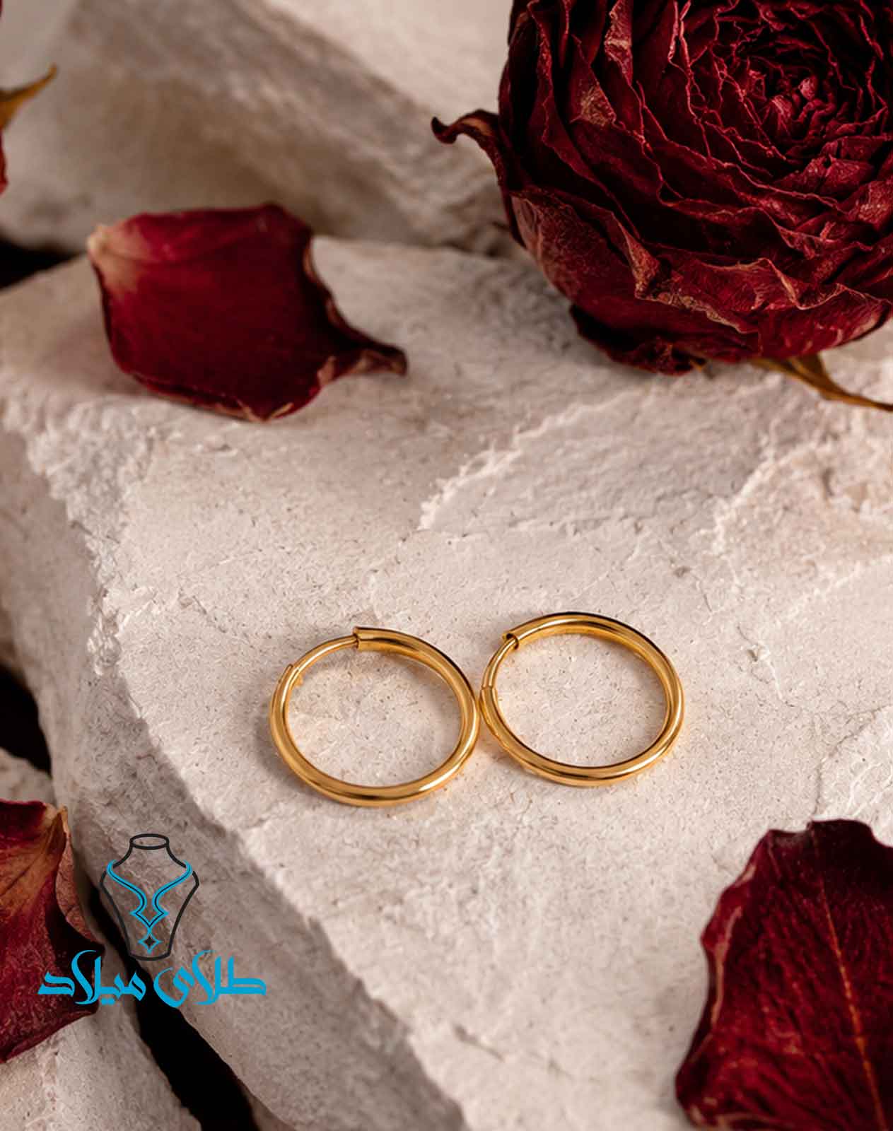 گوشواره حلقه ای طلا کد65 طلای میلاد