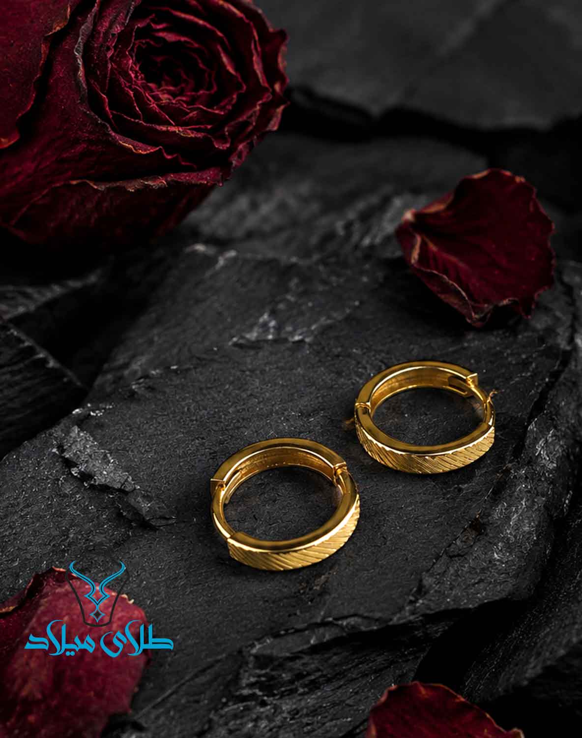 گوشواره حلقه ای طلا کد66 تراشکاری شده