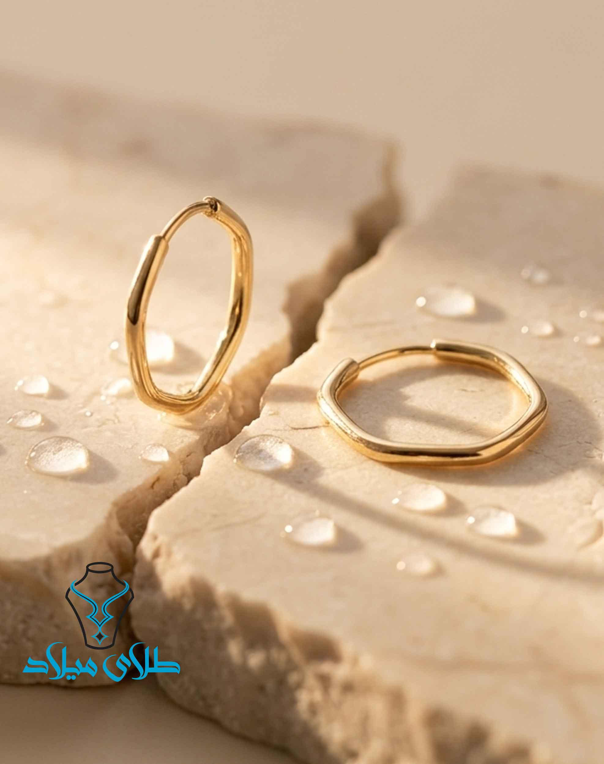 گوشواره حلقه ای طلا کد68 میلادزر