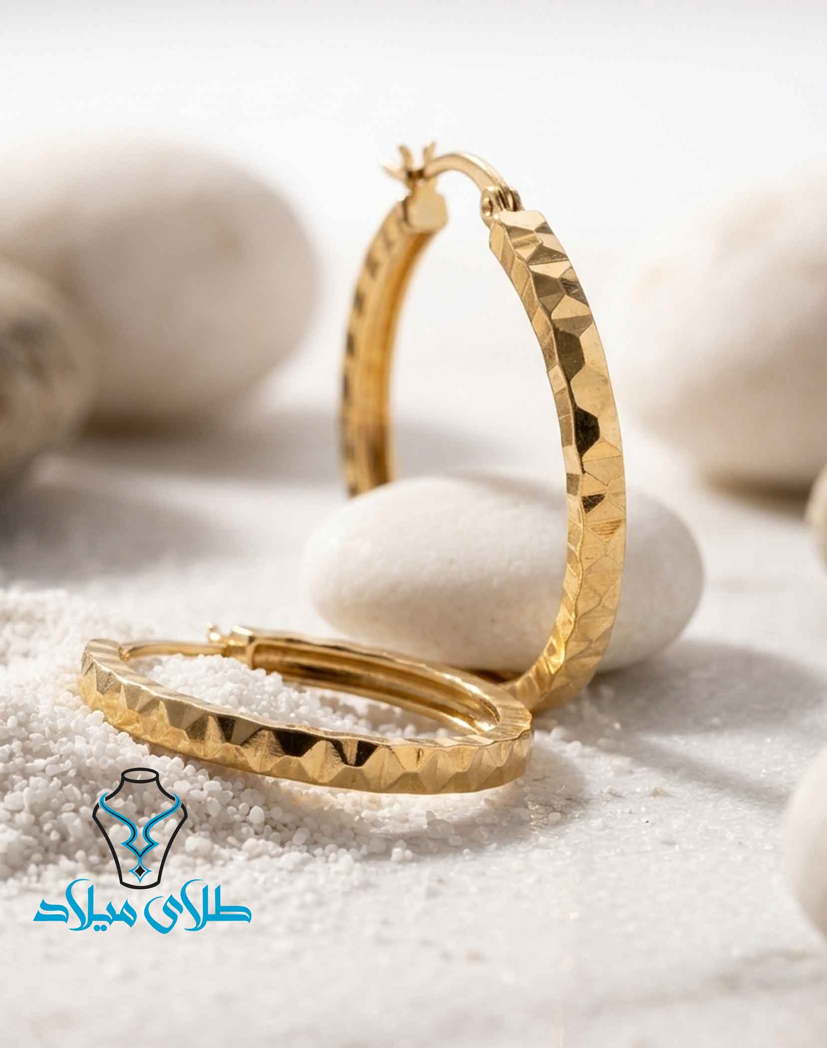 گوشواره حلقه ای طلا کد70