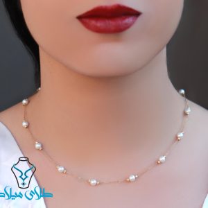 خرید گردنبند طلا مروارید کد28 میلادزر