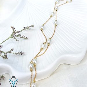 گردنبند طلا مروارید کد28 میلادزر