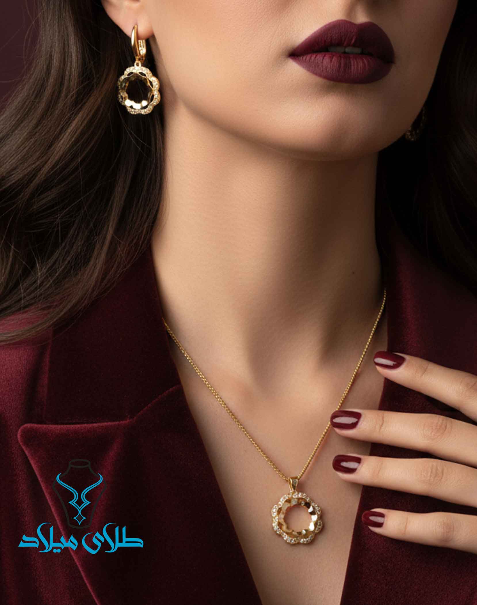 نیم ست طلا کد23 طلای میلاد