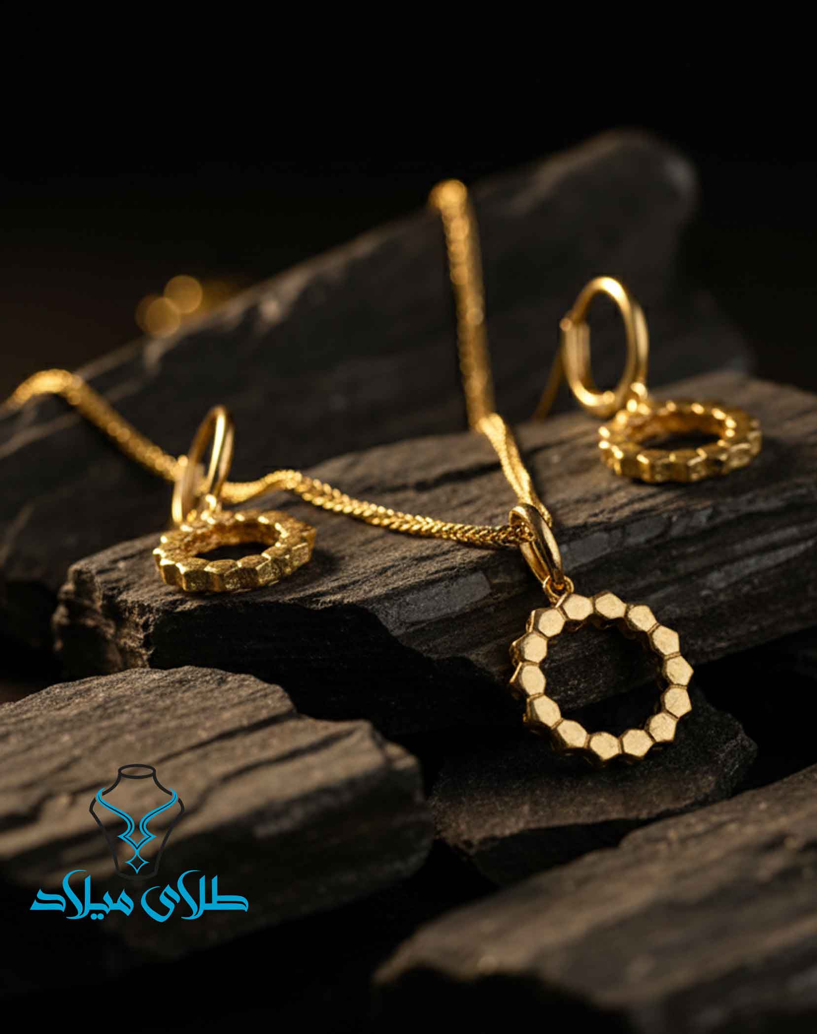 نیم ست طلا کد25 میلادزر