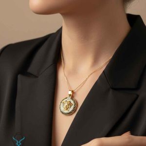 خرید نیم ست ورساچ طلا کد38