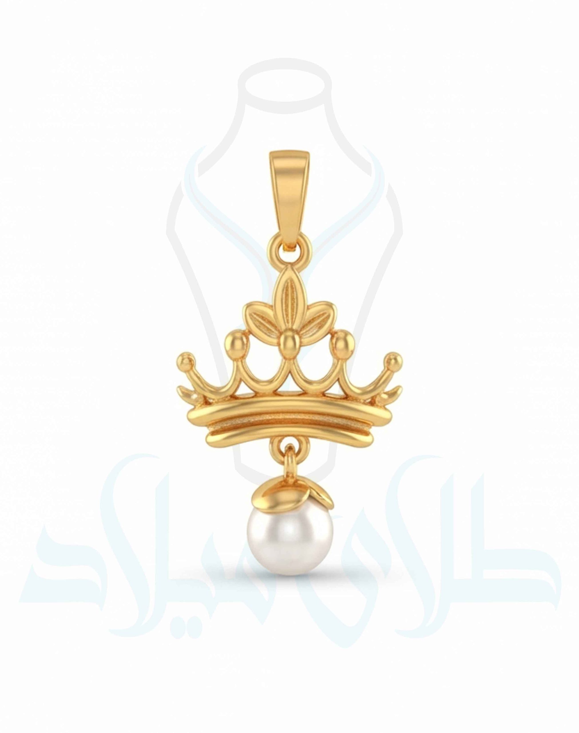 خرید پلاک طلا مرواریدی کد49 از miladzar.com