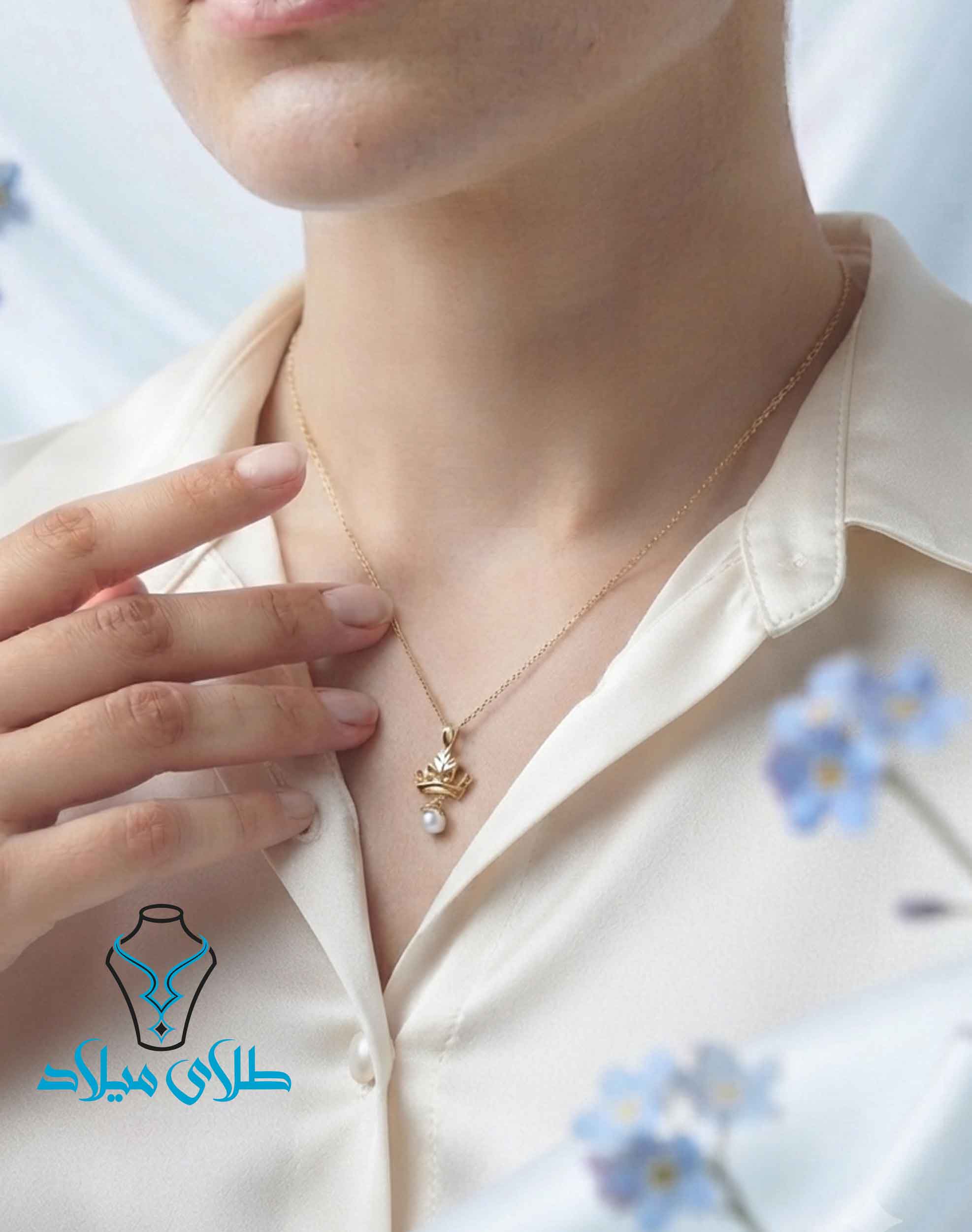 پلاک طلا مرواریدی کد49 در طلای میلاد