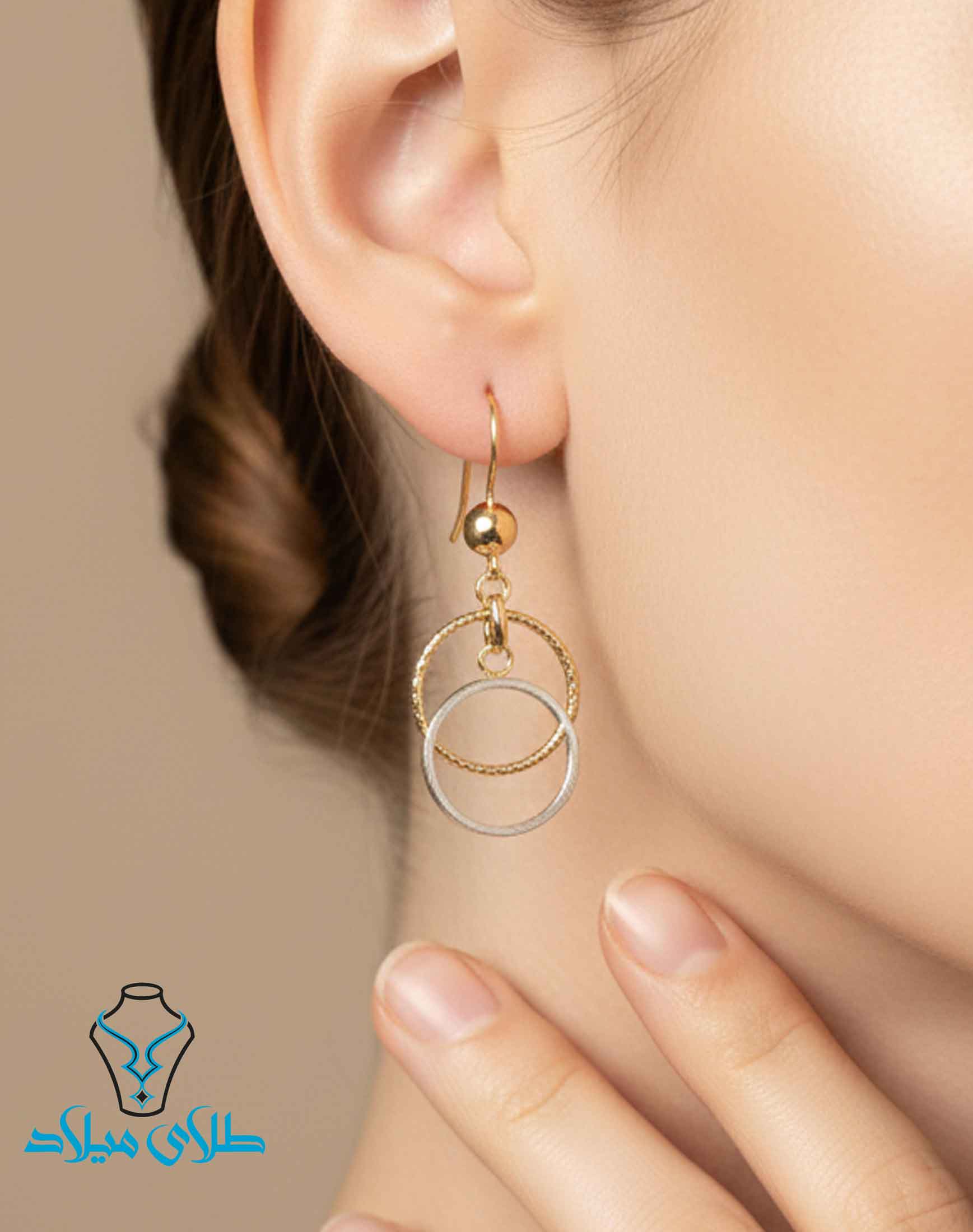 خرید گوشواره آویز طلا کد24