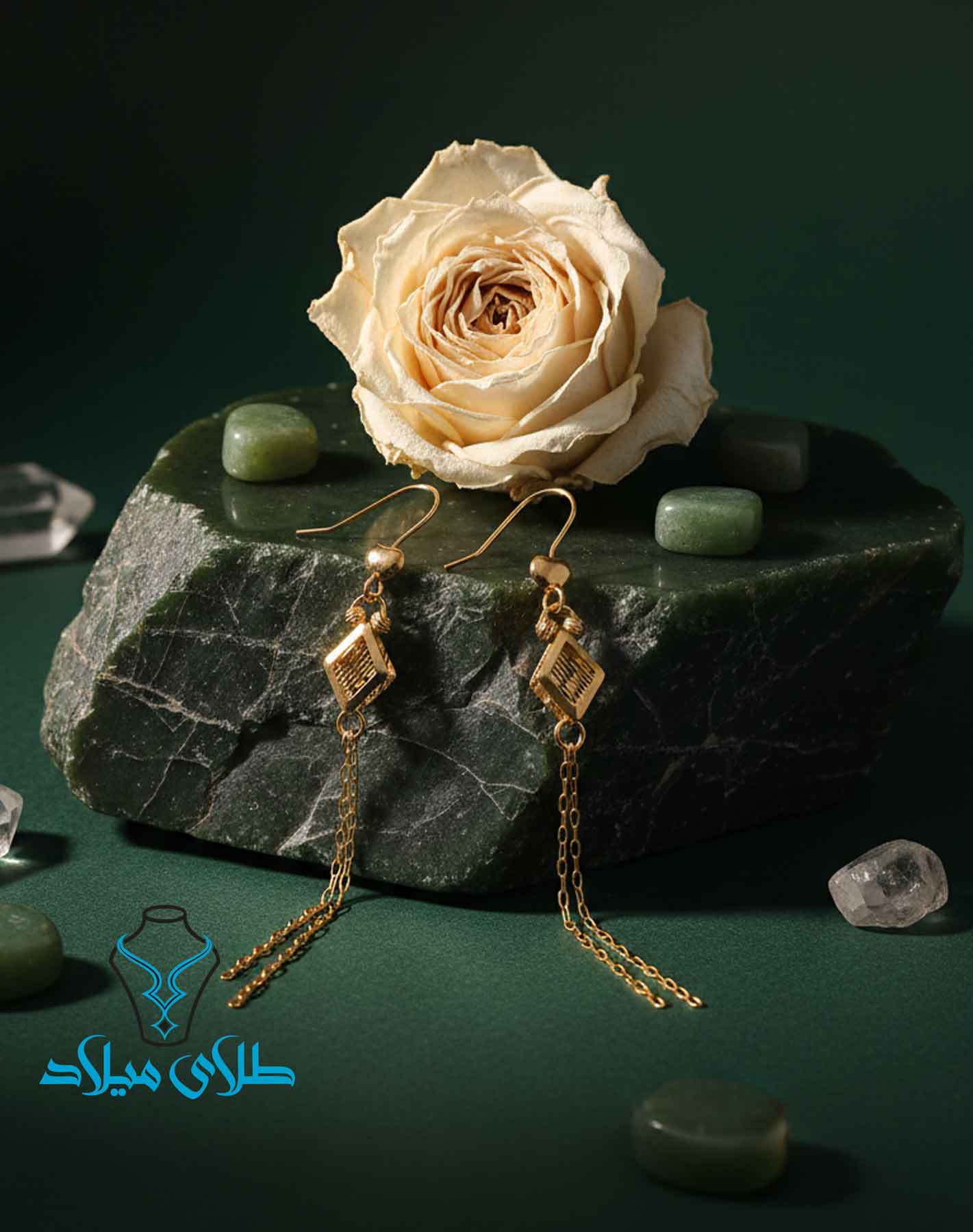 گوشواره آویز طلا کد31 در میلادزر گالری
