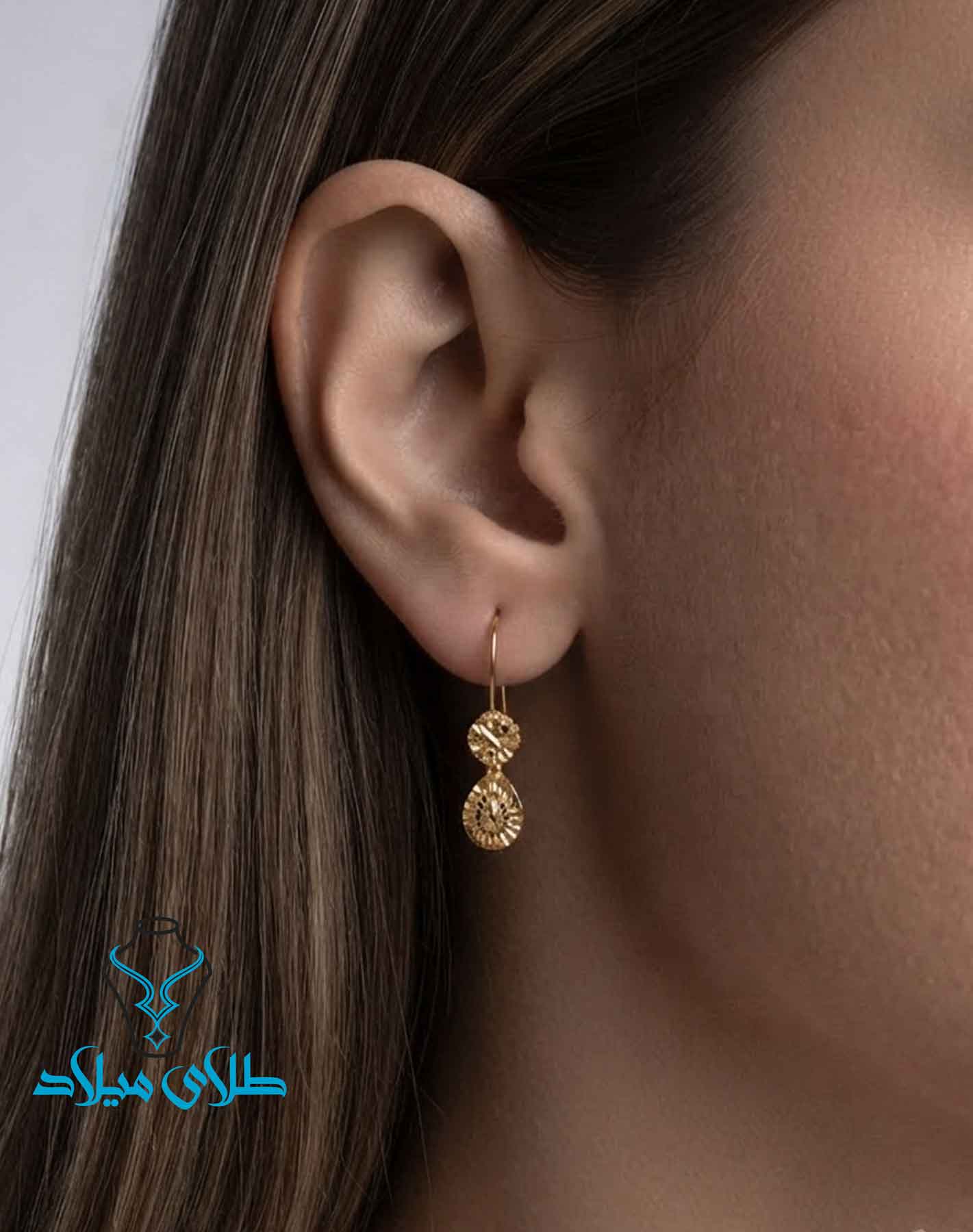 خرید گوشواره آویز طلا کد48