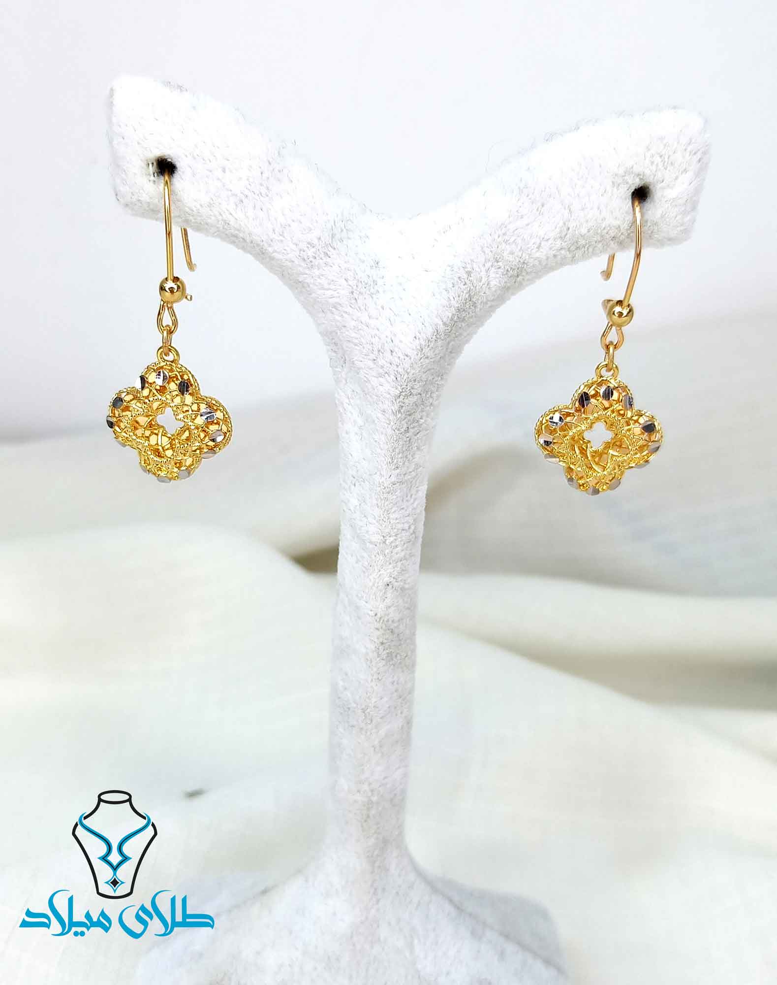 گوشواره آویز طلا کد23 طلای میلاد