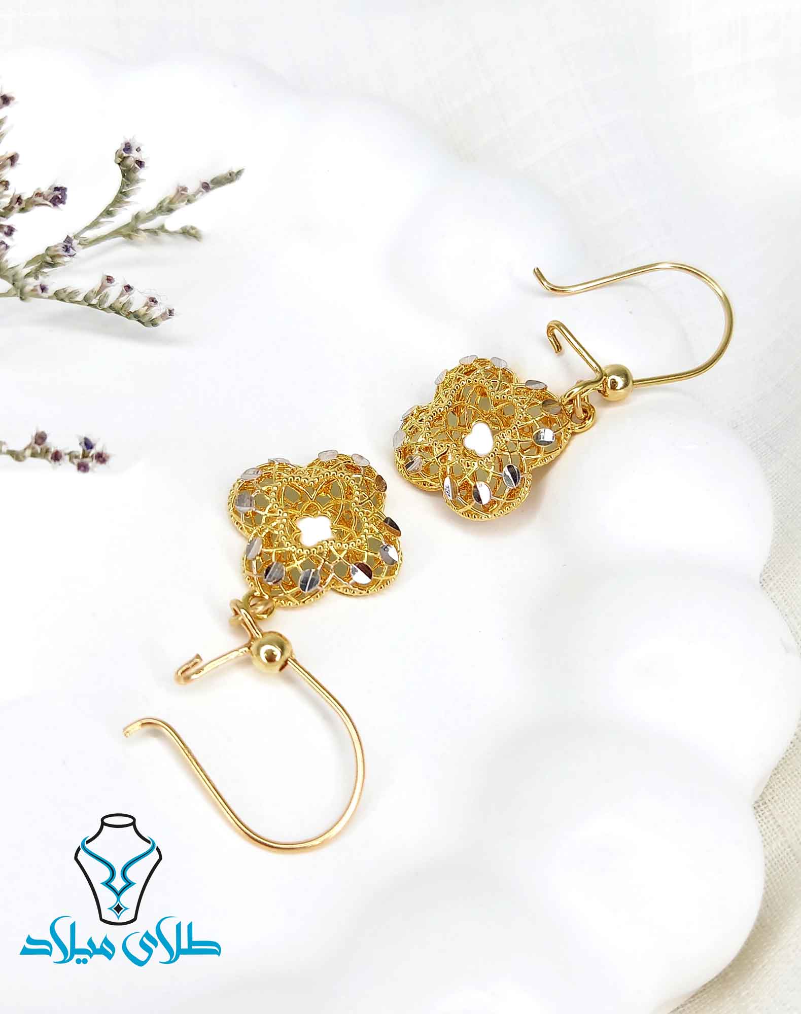 گوشواره آویز طلا کد23 میلادزر