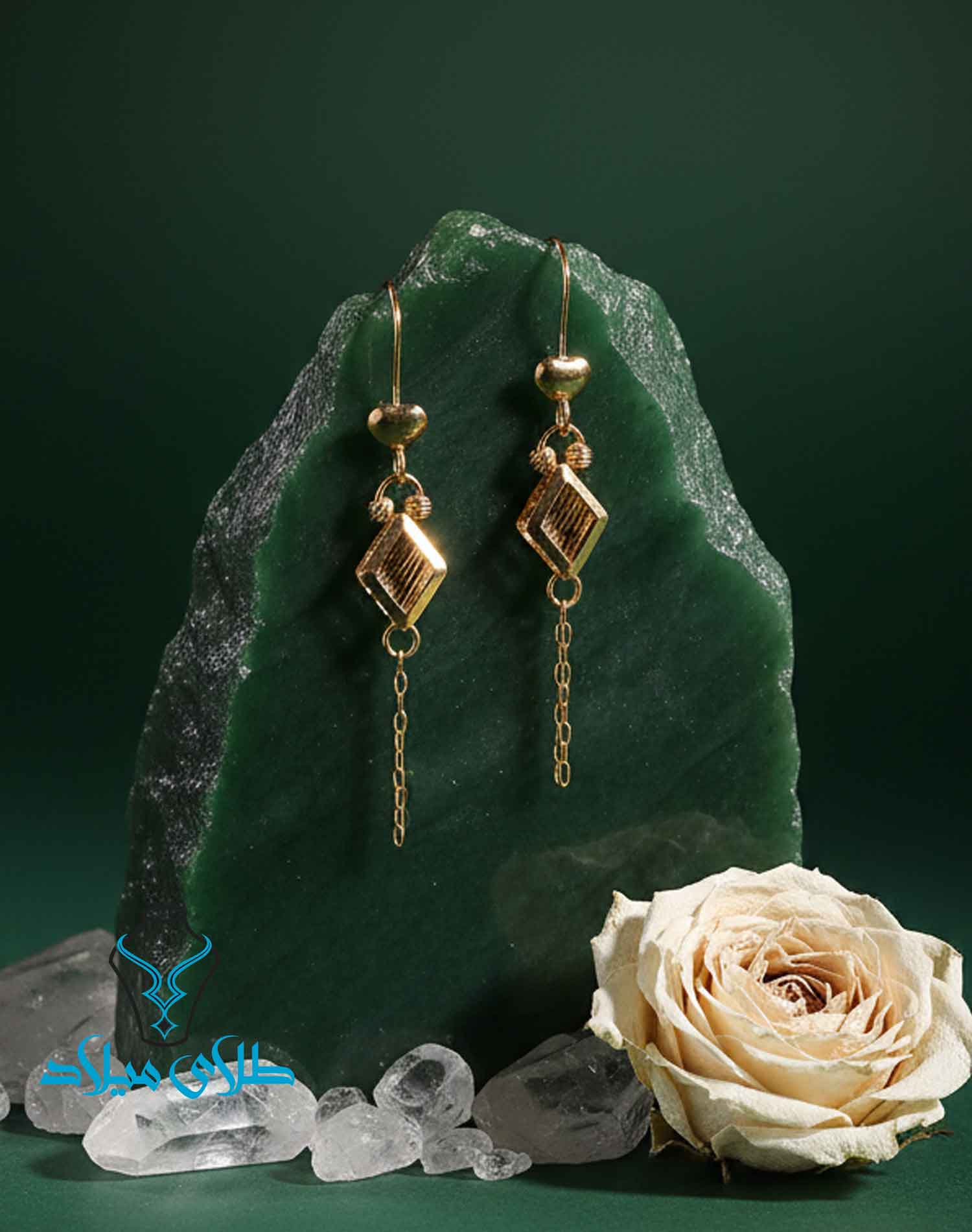 گوشواره آویز طلا کد31 میلادزر