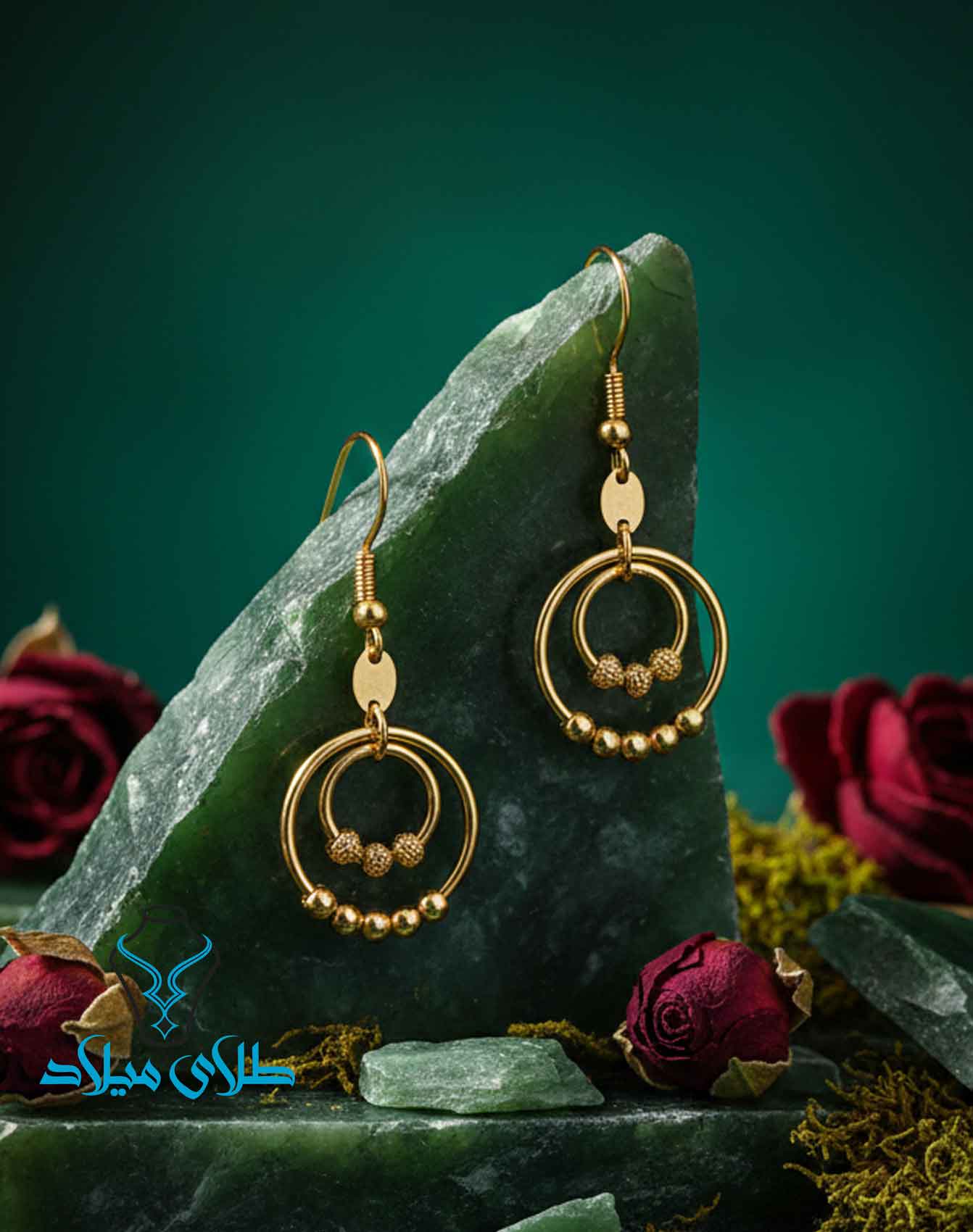 گوشواره آویز طلا کد34 در میلادزر گالری