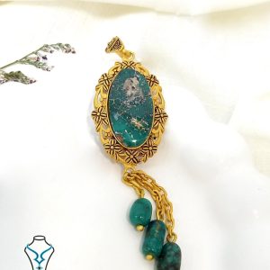 خرید پلاک طلا فیروزه کد10