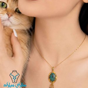 خرید پلاک طلا فیروزه کد9