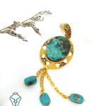 خرید پلاک طلا فیروزه کد9