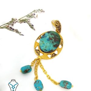 خرید پلاک طلا فیروزه کد9