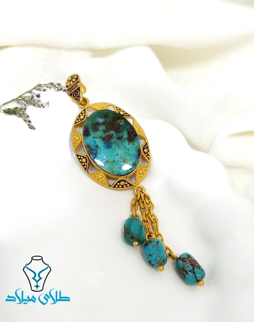 پلاک طلا فیروزه کد9 گالری میلاد