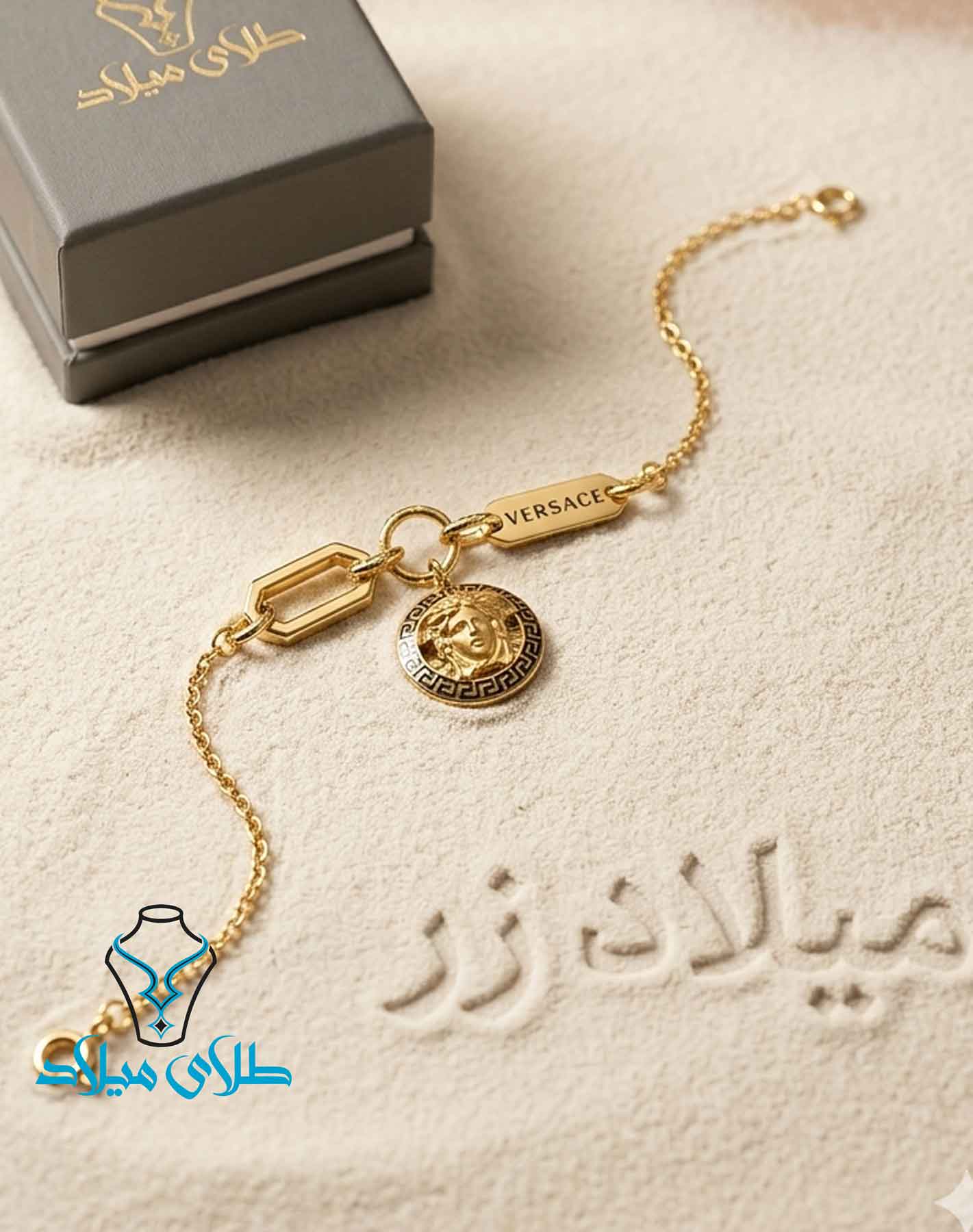 دستبند ورساچ طلا کد19 طلای میلاد