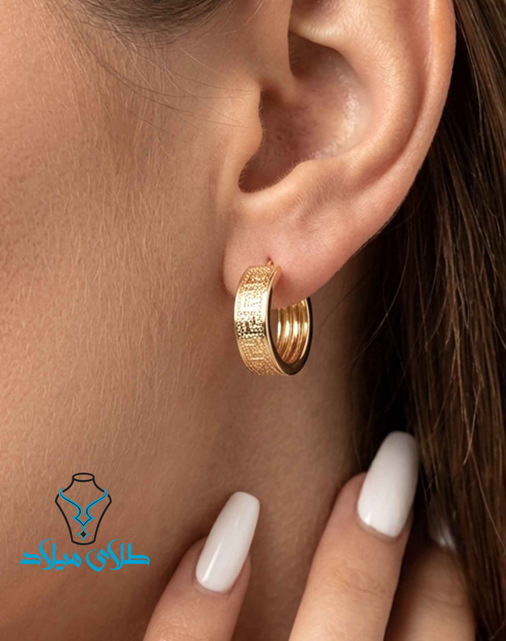 خرید گوشواره حلقهای طلا ورساچ کد58