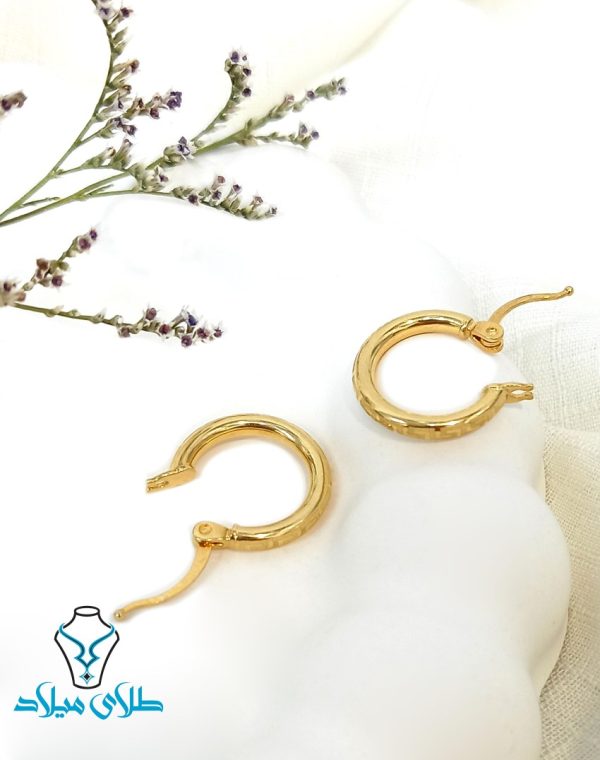 خرید گوشواره طلا حلقه‌ای ورساچ کد59