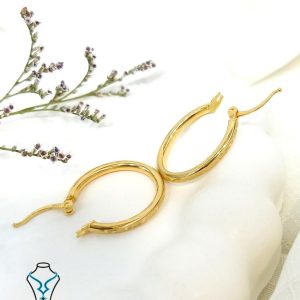 خرید گوشواره حلقه‌ای طلا ورساچ کد57
