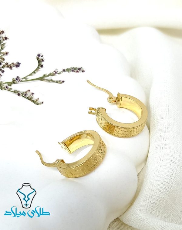 گوشواره حلقه‌ای ورساچ کد58 طلا میلاد