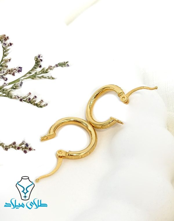 گوشواره طلا حلقه‌ای ورساچ کد59 میلادزر