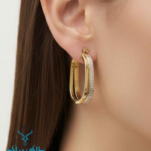 خرید گوشواره طلا حلقه‌ای ورساچ کد64 میلادزر